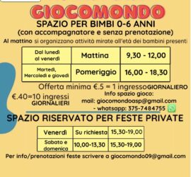 Orari Giocomondo giugno 2026