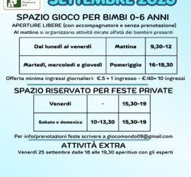 Orari Giocomondo settembre 2026