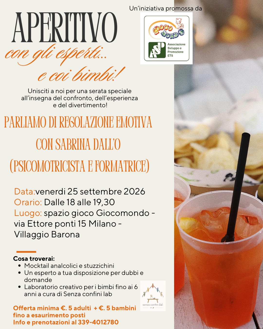 Aperitivo genitori con i bimbi
